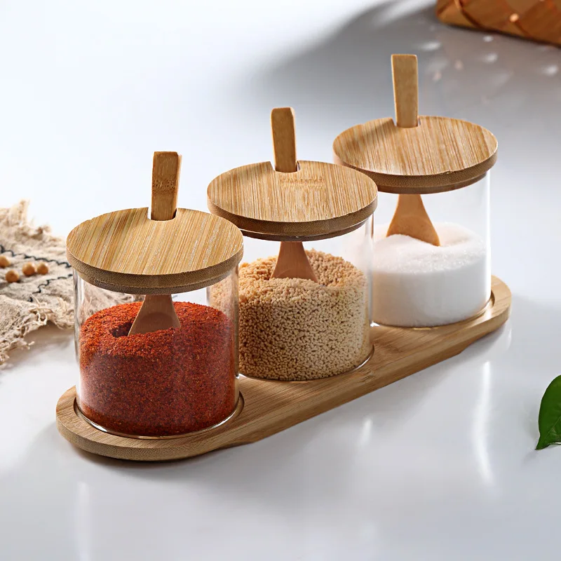 Herb Keeper Container - Creative Transparent Glass Spice Jar with