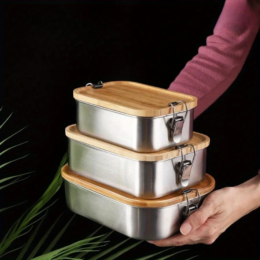 Food Storage Cupboard - New 304 Stainless Steel Bamboo Lid