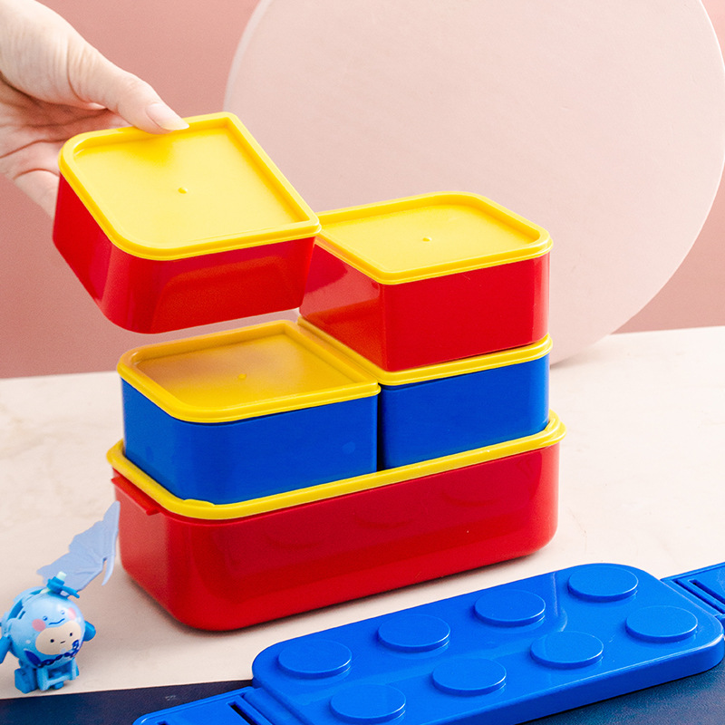 Food Storage With Scoop - Food Grade PP Lunch Box, 800ML+2x250ML,Stackable
