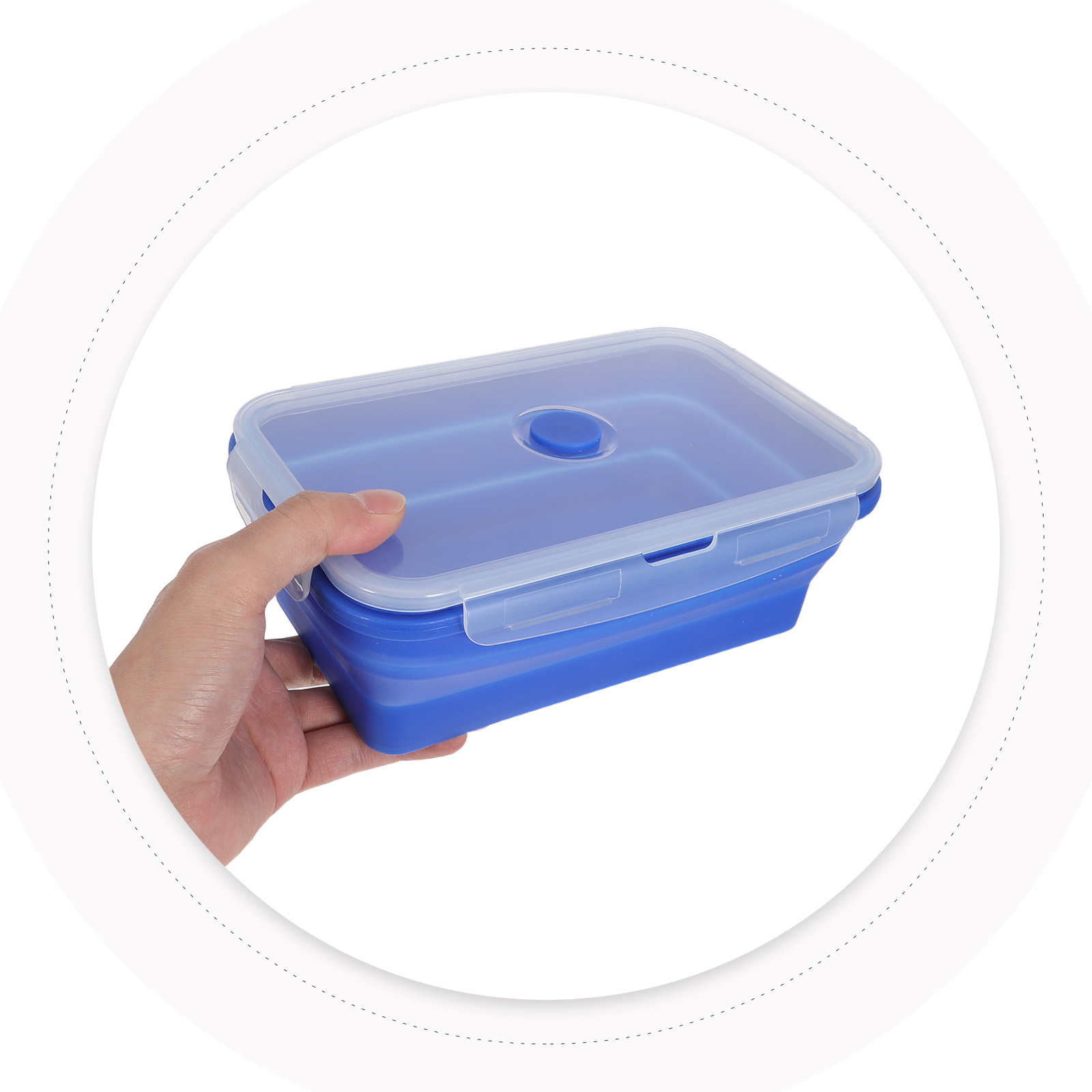 Food Storage Safe - 4Pcs Foldable Silicone Lunch Box Containers