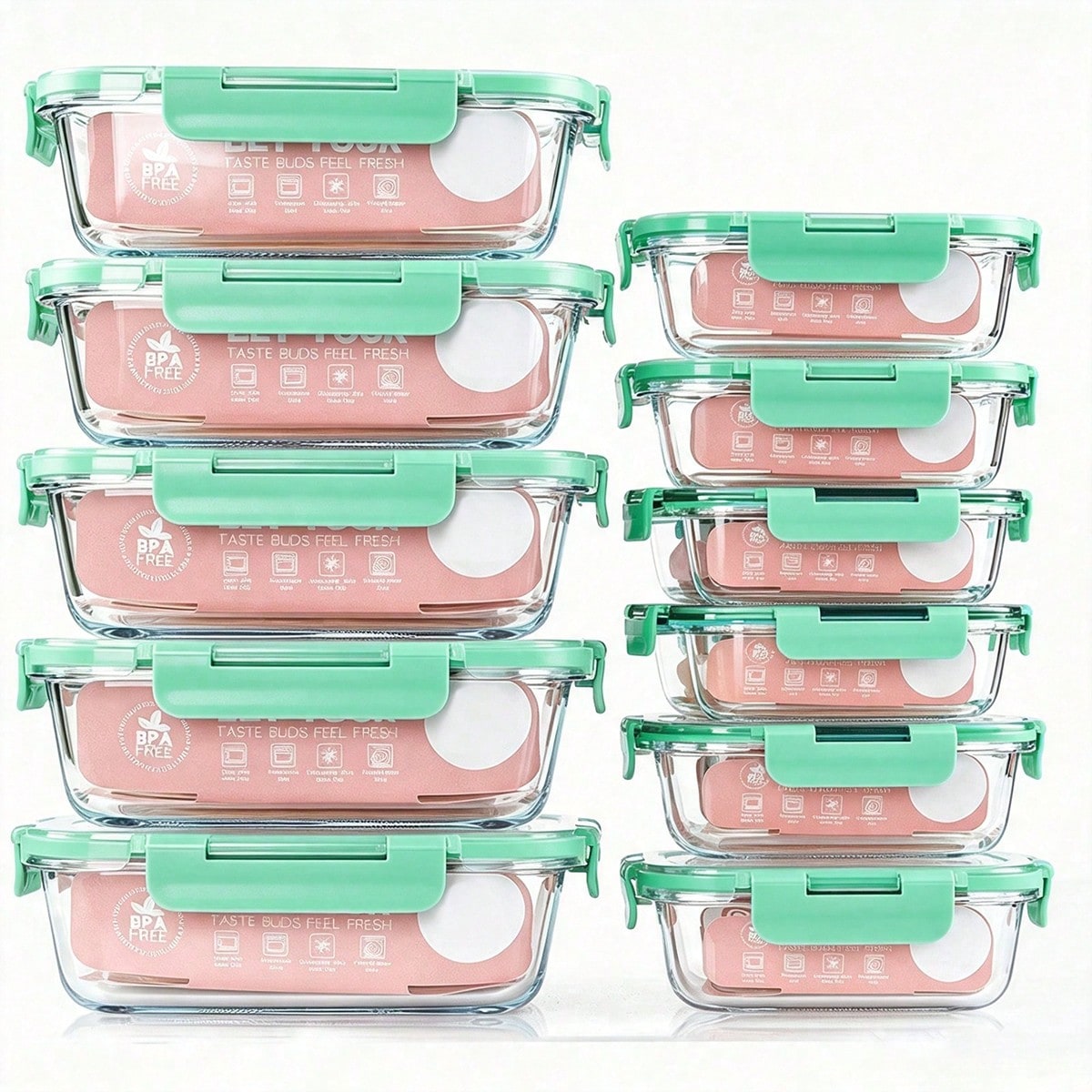 Food Storage Freezer Containers - 10 Pack Glass Meal Prep Containers,
