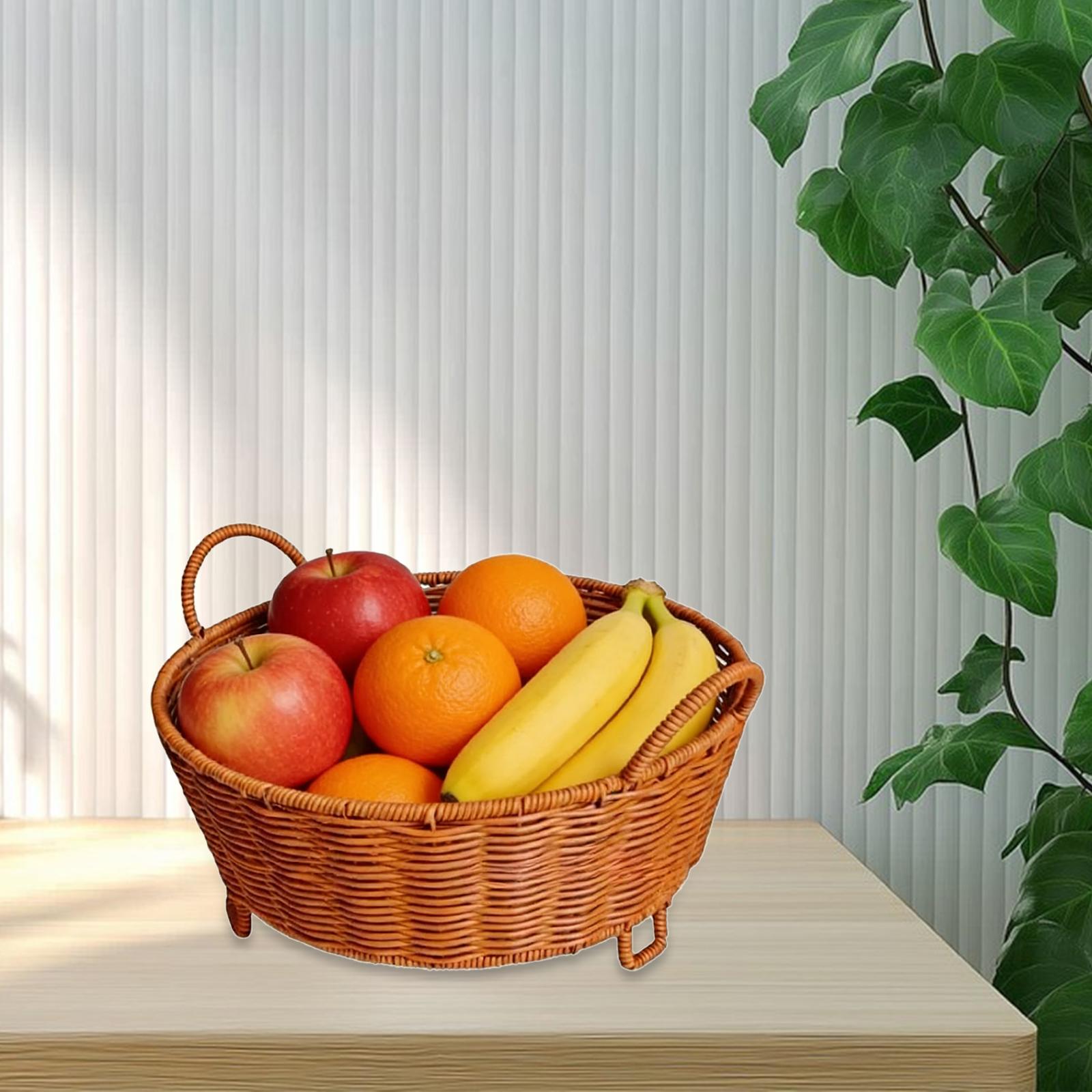Food Storage Essentials - Farmhouse Woven Fruit Basket Organizer Multipurpose