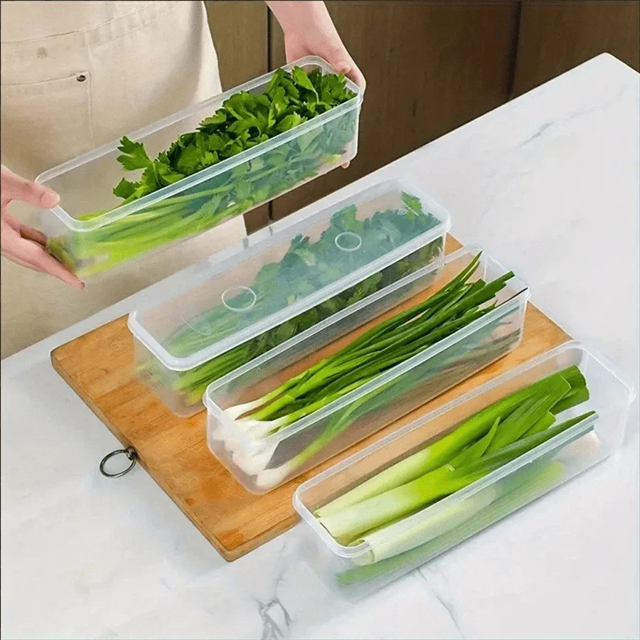 Herb Keeper Container - 1/4Pcs Refrigerator Storage Boxes With Lid