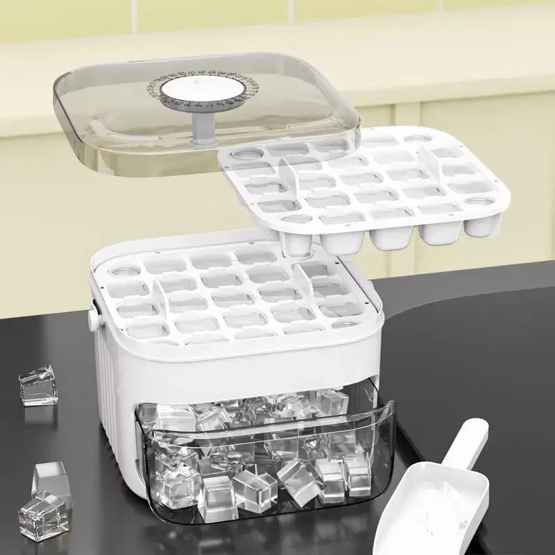 Food Storage Cupboard - Cube Ice Maker with Easy Press