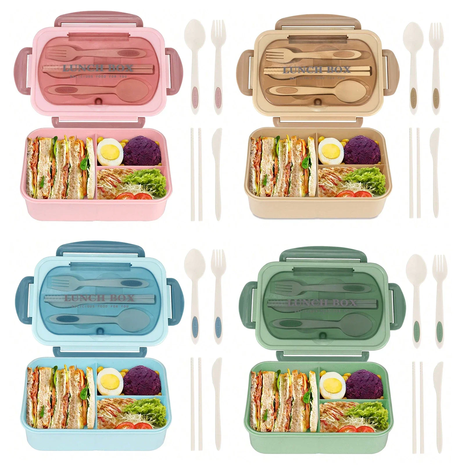 Adult Bento Box with 3 Compart - Food Storage Safe recension och pris