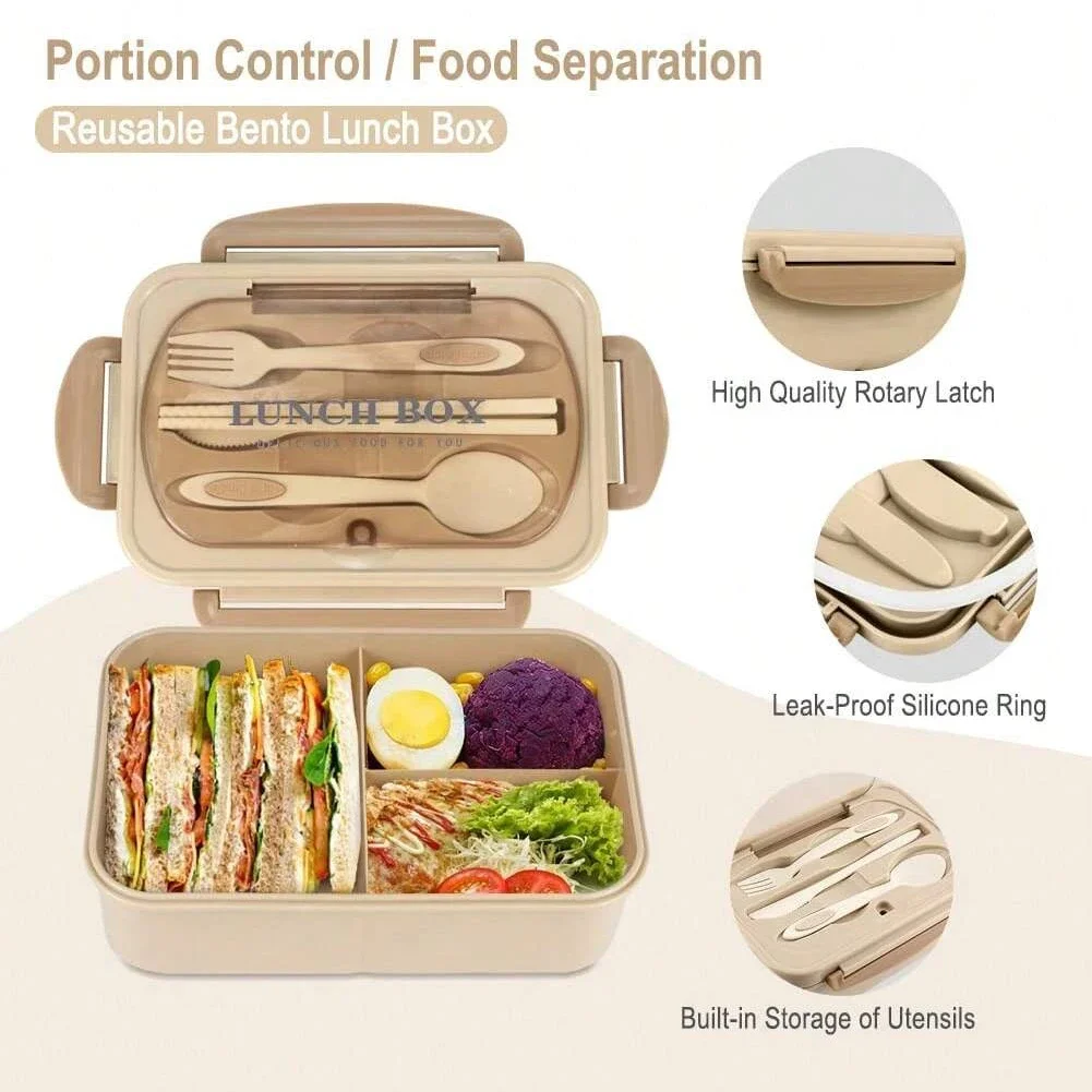 Adult Bento Box with 3 Compart - Food Storage Safe recension och pris