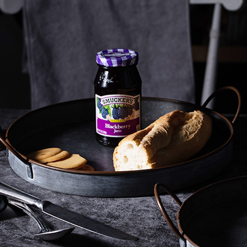 European Retro Round Iron Plat - Food Storage Restaurant recension och pris