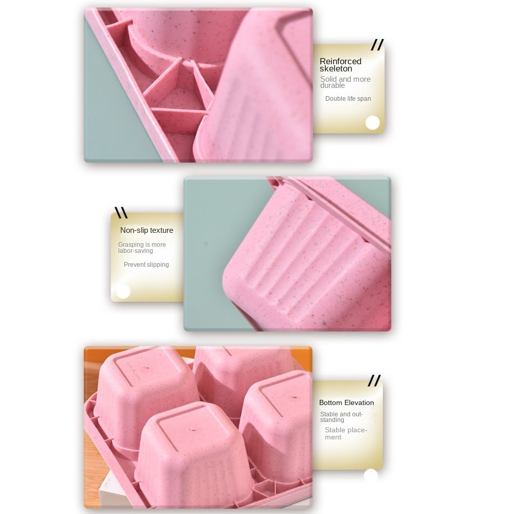1pc Reusable Wheat Straw 4 Com - Food Storage Safe recension och pris