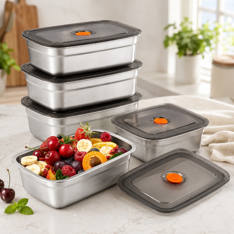Stainless Steel Large Capacity - Food Storage Freezer Containers recension och pris
