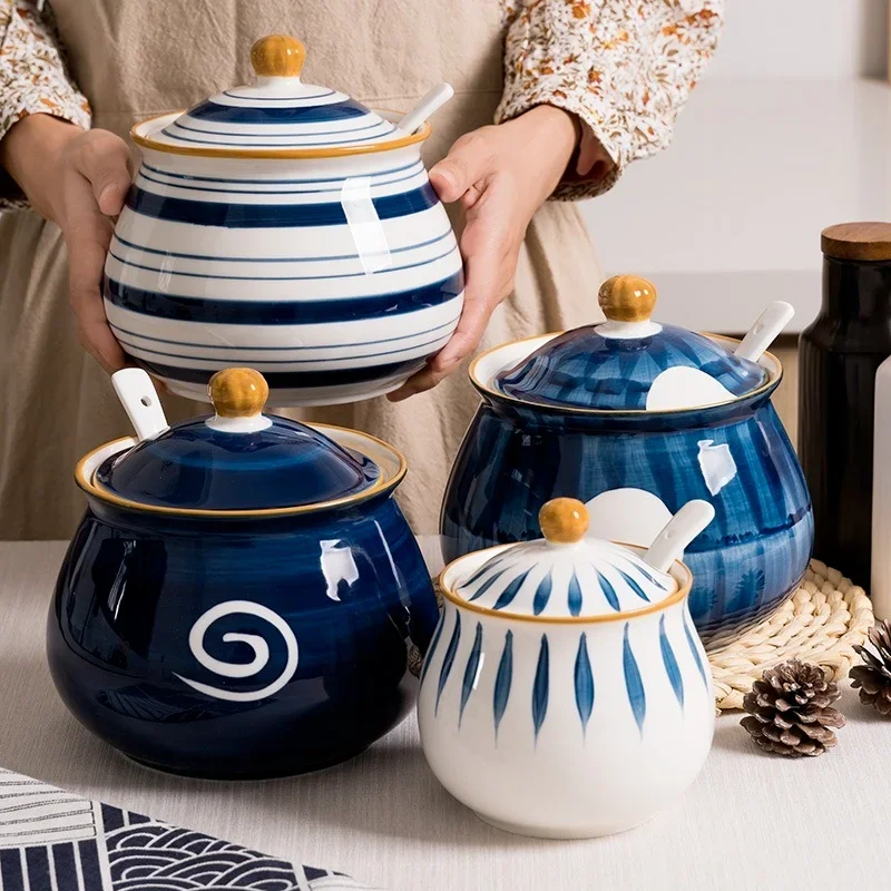 Japanese Ceramic Oil Jar High  - Herb Keeper Container recension och pris