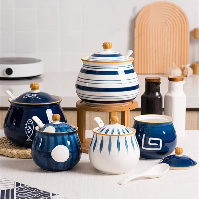 Japanese Ceramic Oil Jar High  - Herb Keeper Container recension och pris