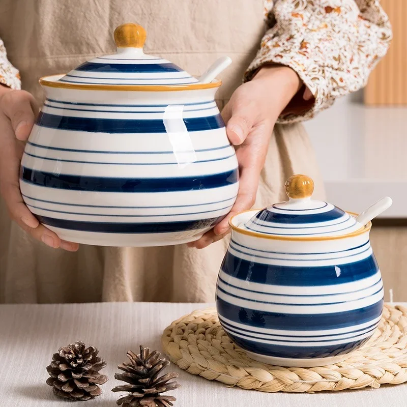 Japanese Ceramic Oil Jar High  - Herb Keeper Container recension och pris