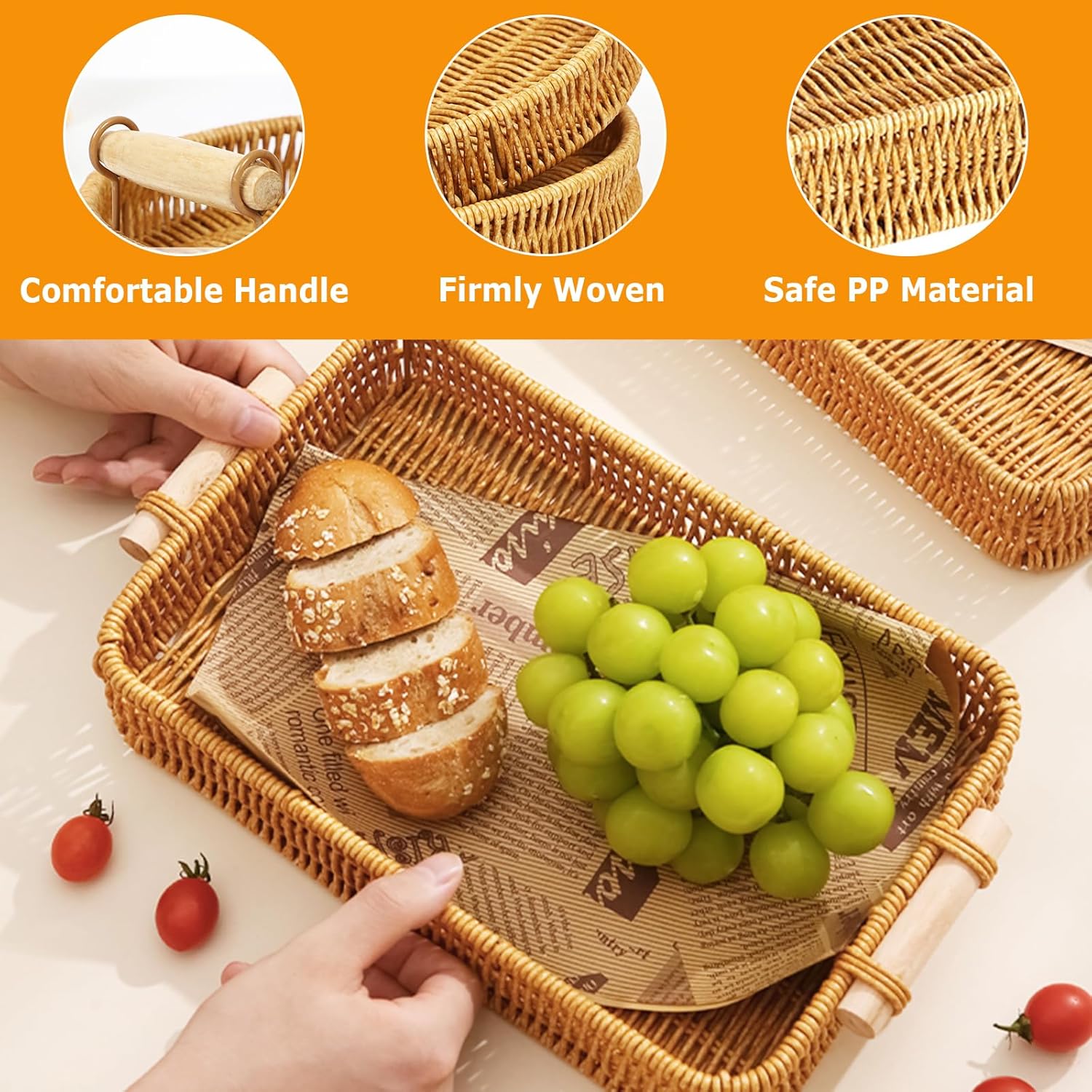 Wicker Tray Rectangular Rattan - Food Storage Essentials recension och pris