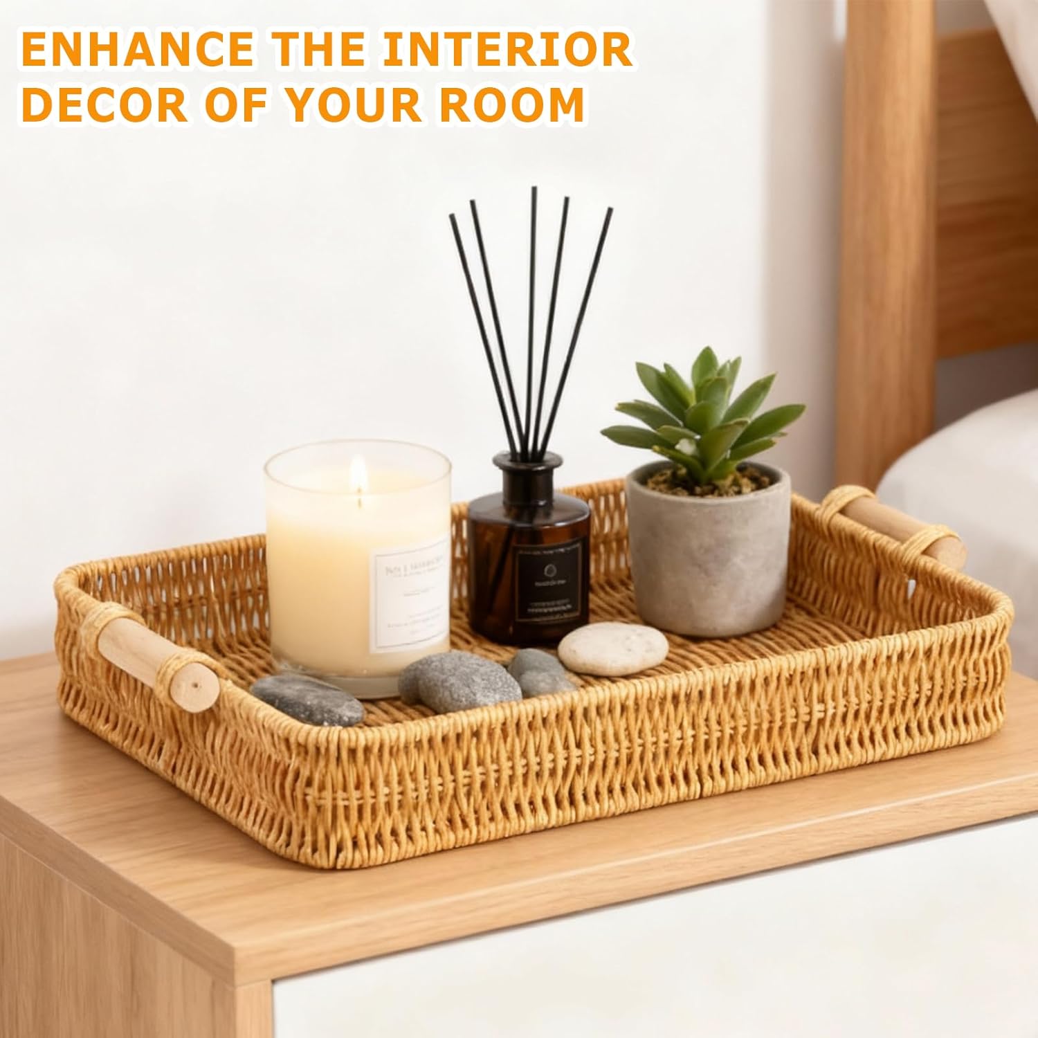 Wicker Tray Rectangular Rattan - Food Storage Essentials recension och pris