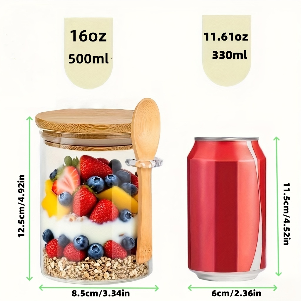 1/2/4/8Pcs Oatmeal Glass Cup S - Food Storage With Scoop recension och pris
