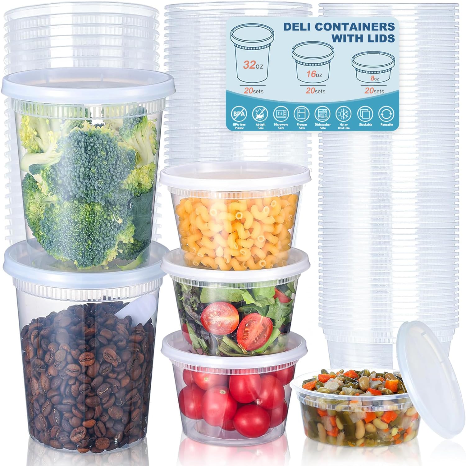 24pcs Deli Food Storage Contai - Food Storage Freezer Containers recension och pris
