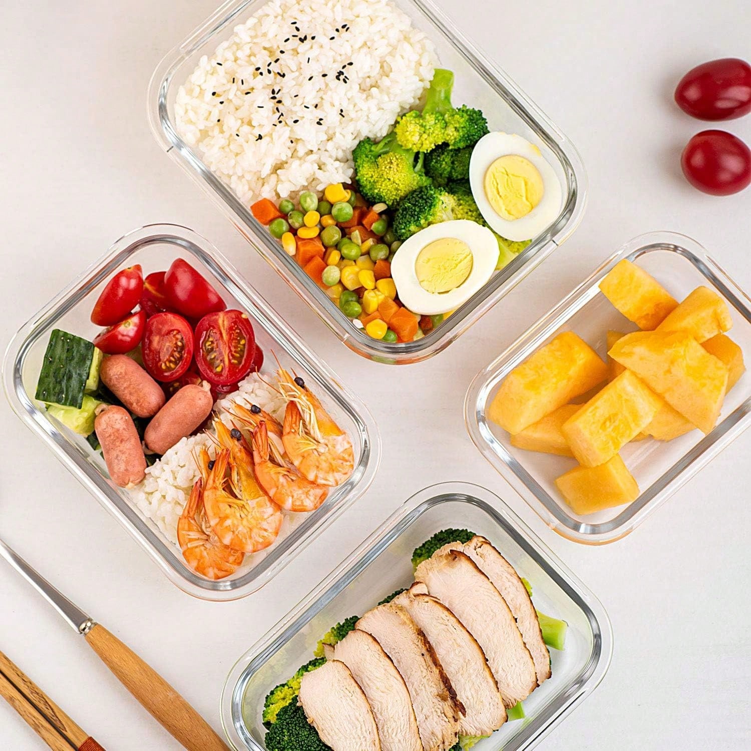 10 Pack Glass Meal Prep Contai - Food Storage Cupboard recension och pris