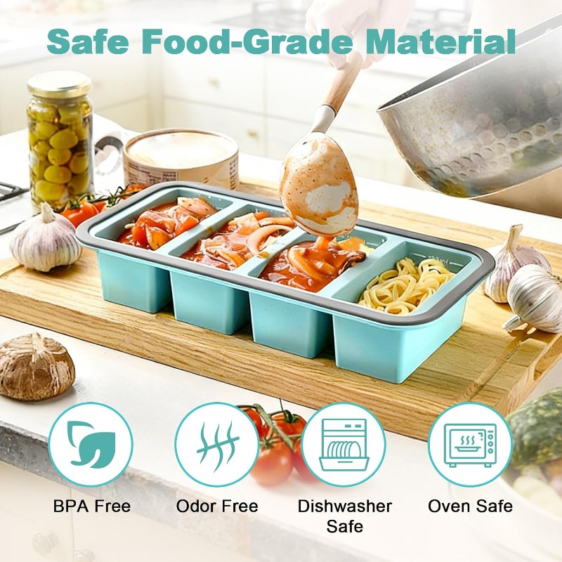 Silicone Freezer Molds with Li - Food Storage Freezer Containers recension och pris