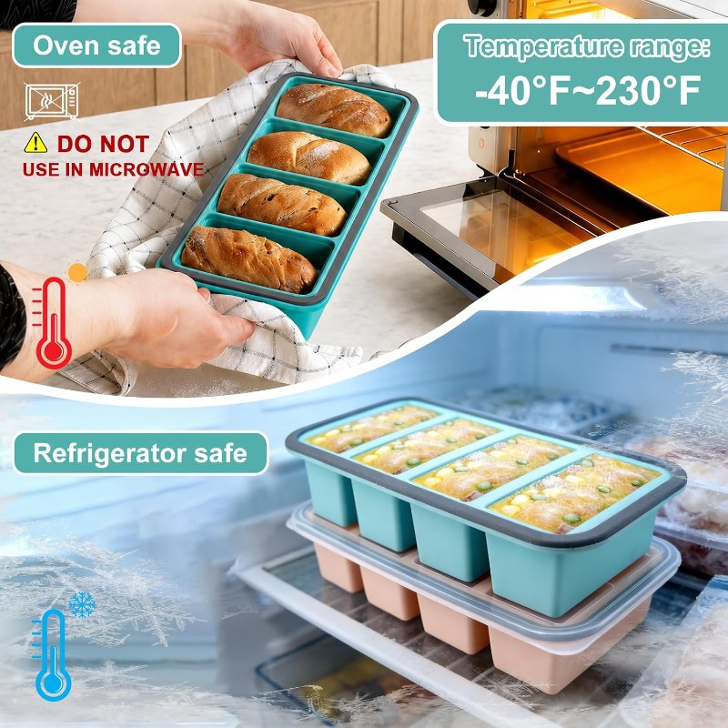 Silicone Freezer Molds with Li - Food Storage Freezer Containers recension och pris