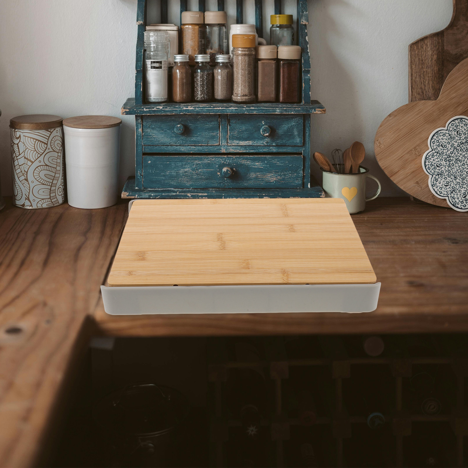 Cutting Board with Slide-Out S - Food Storage And recension och pris