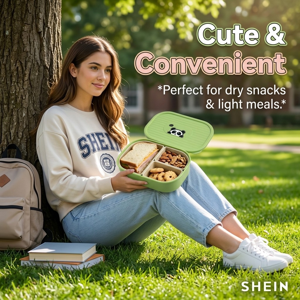 Cute Plastic Divided Lunch Box - Food Storage Safe recension och pris