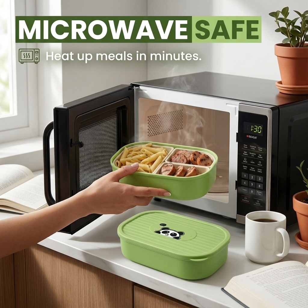 Cute Plastic Divided Lunch Box - Food Storage Safe recension och pris