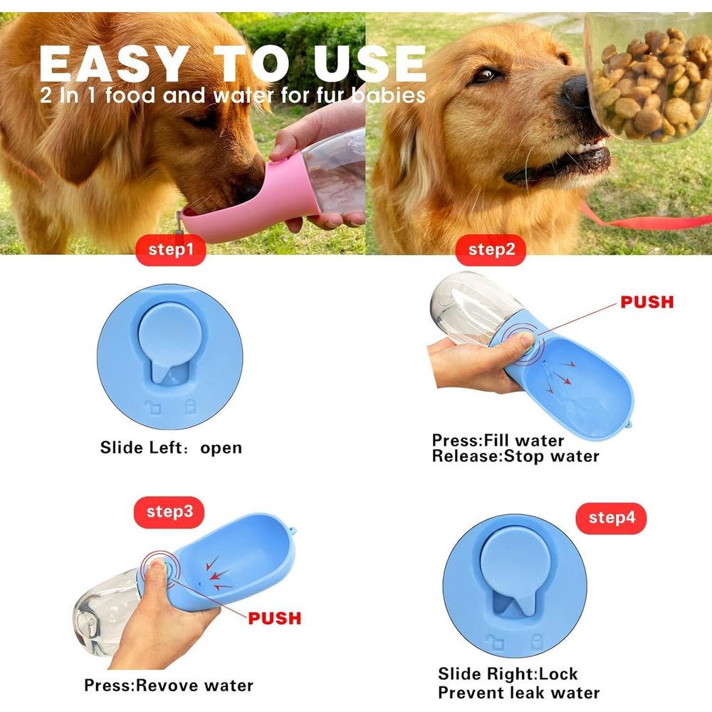 Dog Water Bottle with Food Con - Food Storage Essentials recension och pris